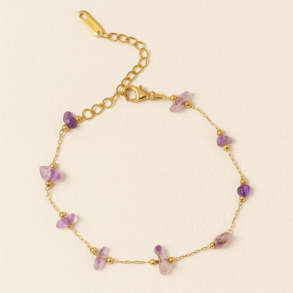18k Gold plated Amethyst Bracelet